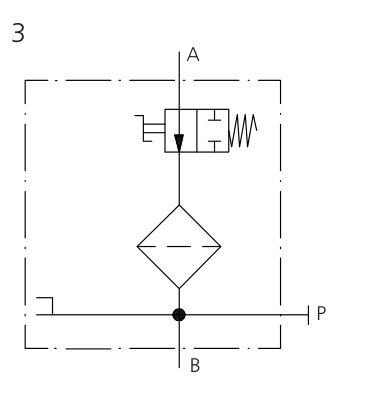 Symbol 3: filtr s uzavíracím servisem ventilem