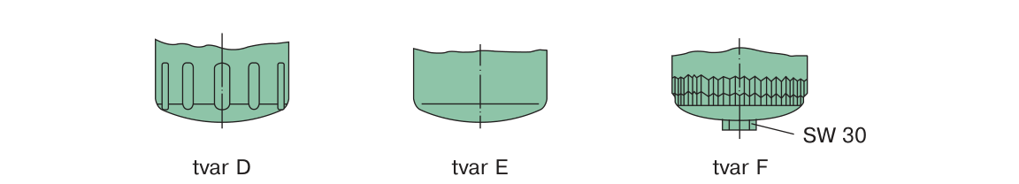 tvar D, tvar E, tvar F, SW 30