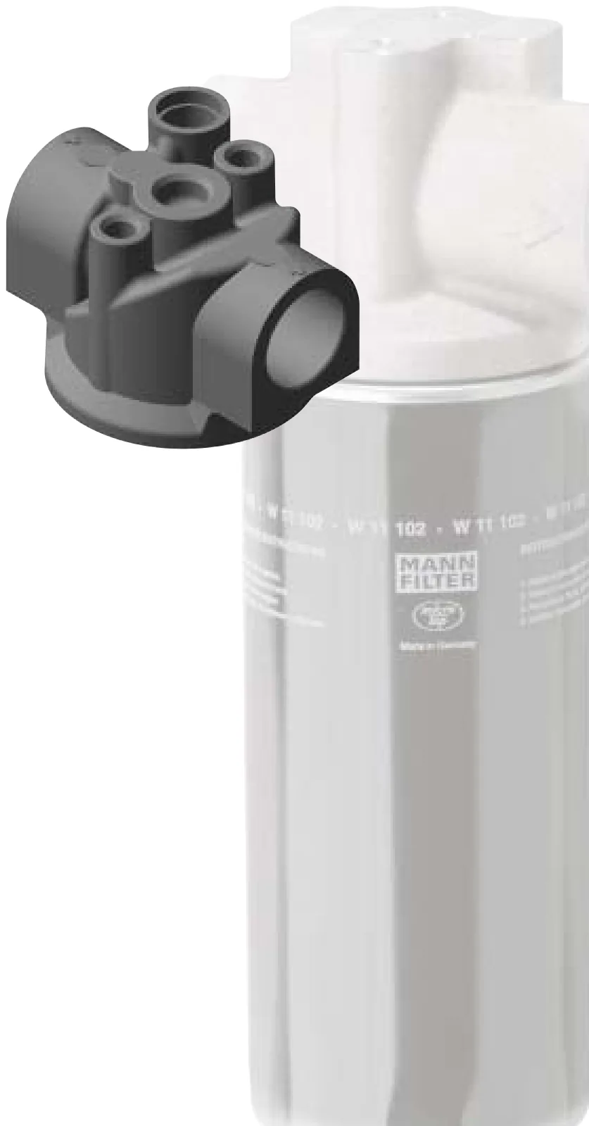Jednoduchá hlava In line  Tato univerzální hlava filtru je určena k montáži do potrubí. Pro alternativně nabízený servisní indikátor 